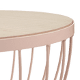 thumbnail image 2 of Bouclair Pink Metal and Natural Wood Hourglass Side Table, 2 of 10