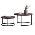 thumbnail image 6 of Modern Nesting Coffee Table,Black Metal Frame With Walnut Top-31.5”, 6 of 8