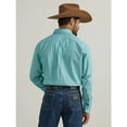thumbnail image 2 of Wrangler Men's George Strait By Geo Print Long Sleeve Button-Down Western Shirt Turquoise XX-, 2 of 3