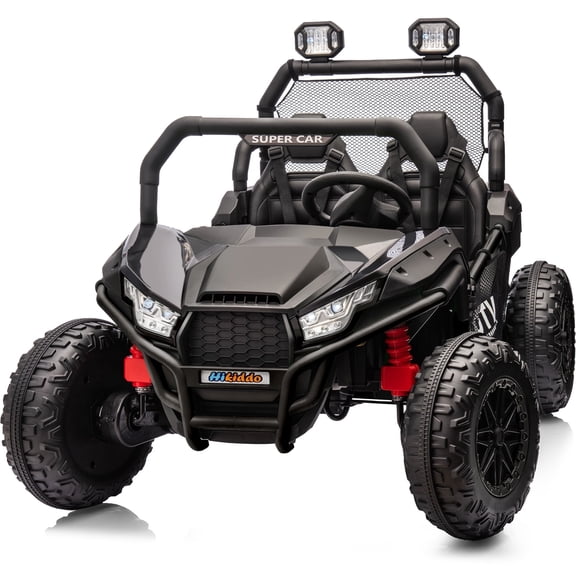 Hikiddo 24V 10Ah Ride on Toy, 4WD 2-Seater Electric Ride on Car UTV for Big Kids with Remote, 4*200W Motors - Black