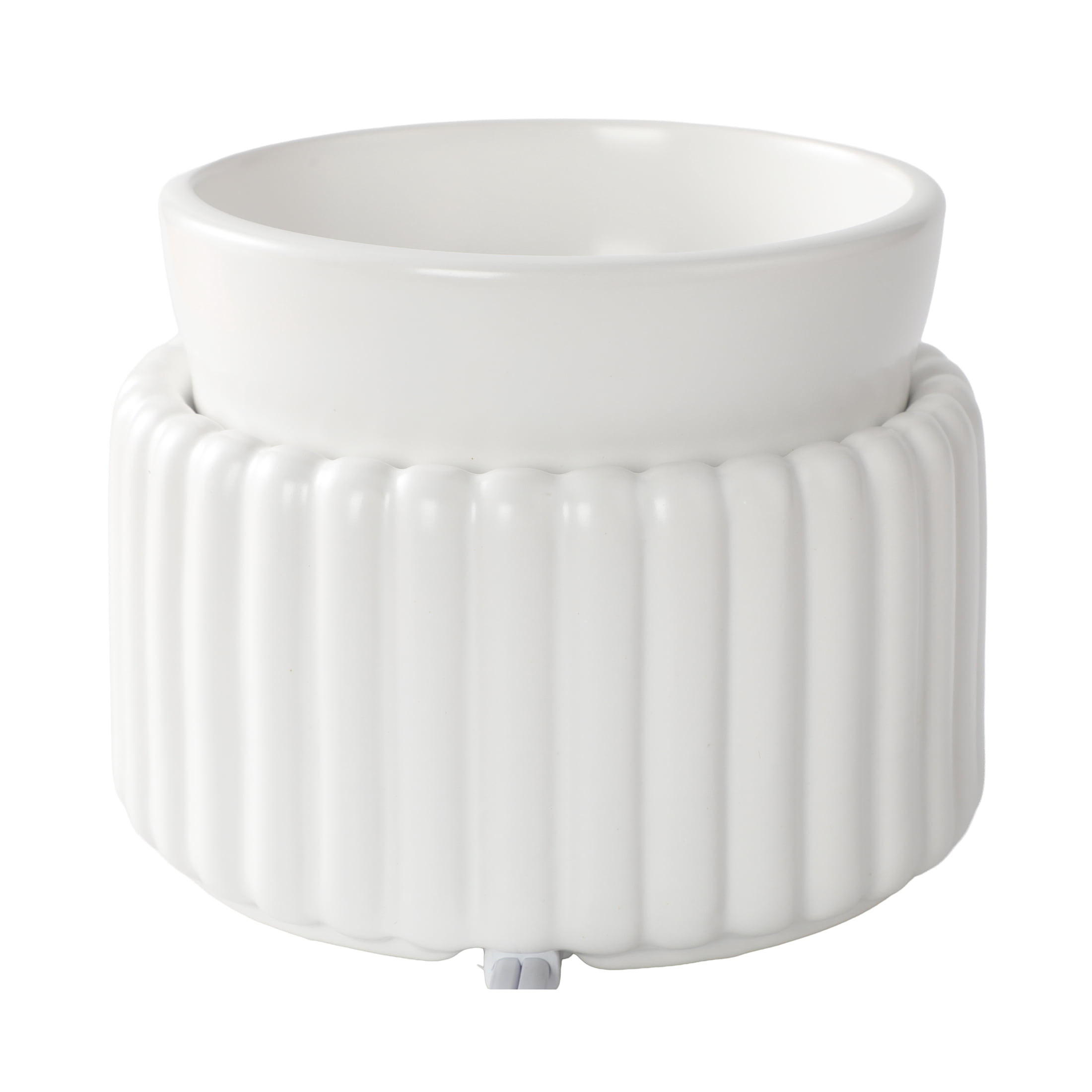 Mainstays Ribbed Ceramic Fragrance Wax Melt Warmer, Artic White