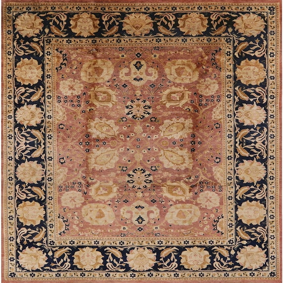 Ahgly Company Indoor Square Mid-Century Modern Brown Sand Brown Oriental Area Rugs, 8' Square