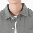 thumbnail image 4 of VgaVtl Elbow-Length Collared Shirt Men Summer Oversized Button Breathable Casual Everyday Clothes for Men, 4 of 5