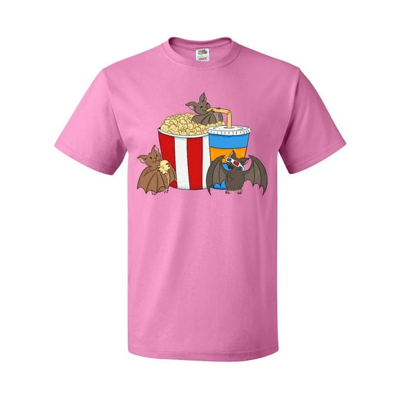 Inktastic Movie Loving Bats with Popcorn and Soda T-Shirt