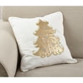 thumbnail image 4 of Saro Lifestyle 6494.W18S 18 in. Square Metallic Christmas Tree Design Cotton Poly Filled Throw Pillow, White, 4 of 5