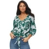 Sofia Jeans by Sofia Vergara Button Front Tie Front Blouse, Women's