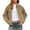Khaki, variant on RQYYD Womens Cropped Pea Coats Zip Up Short Casual Bomber Wool Blend Jackets Barn Fall Outerwear with Pockets