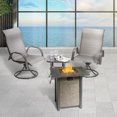 thumbnail image 4 of Teamson Home Firepit Outdoor Gas Fire Pit Metal Fabric, Lava Rock, Cover HF28201AA, 4 of 15
