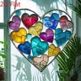 thumbnail image 3 of HELLOYOUNG 8 Inch Sun Catchers for Windows  Flat Heart Acrylic Suncatcher with Stained Glass Style, Vibrant Color Block Mosaic Design for Home Garden Living Room Office Decor, 3 of 4