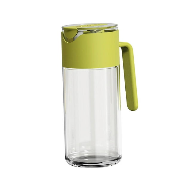 Dispensador de aceite de vidrio con apertura y cierre automáticos para cocina verde
