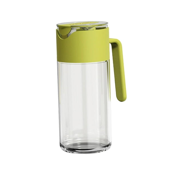 Dispensador de aceite de vidrio con apertura y cierre automáticos para cocina verde