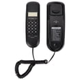 thumbnail image 1 of Teléfono fijo de pared con identificador de llamadas, remarcación con un solo toque, búsqueda de llamadas, teléfono con cable y dial para oficina, hotel, color negro, 1 of 12