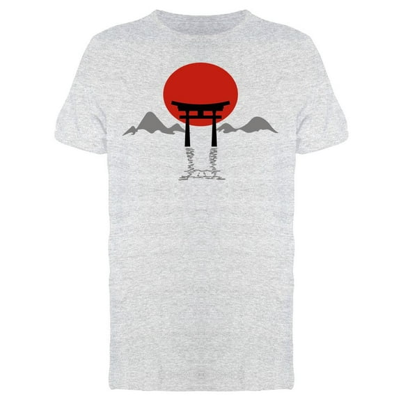 Torii Gate Reflection Mountains Tee Men's -Image by Shutterstock