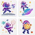 thumbnail image 1 of 4 plantillas de astronautas para pintar, 15 x 15 cm, reutilizables, para dibujo y manualidades., 1 of 7