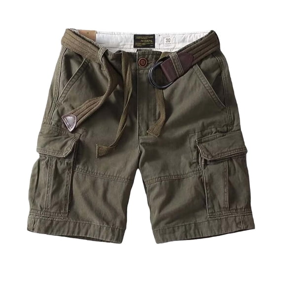 JUUYY Cargo Shorts for Men Casual Multi Pockets Outdoor Mens Shorts Relaxed Fit Work Travel Camping Fishing Hiking Summer Shorts Green 30