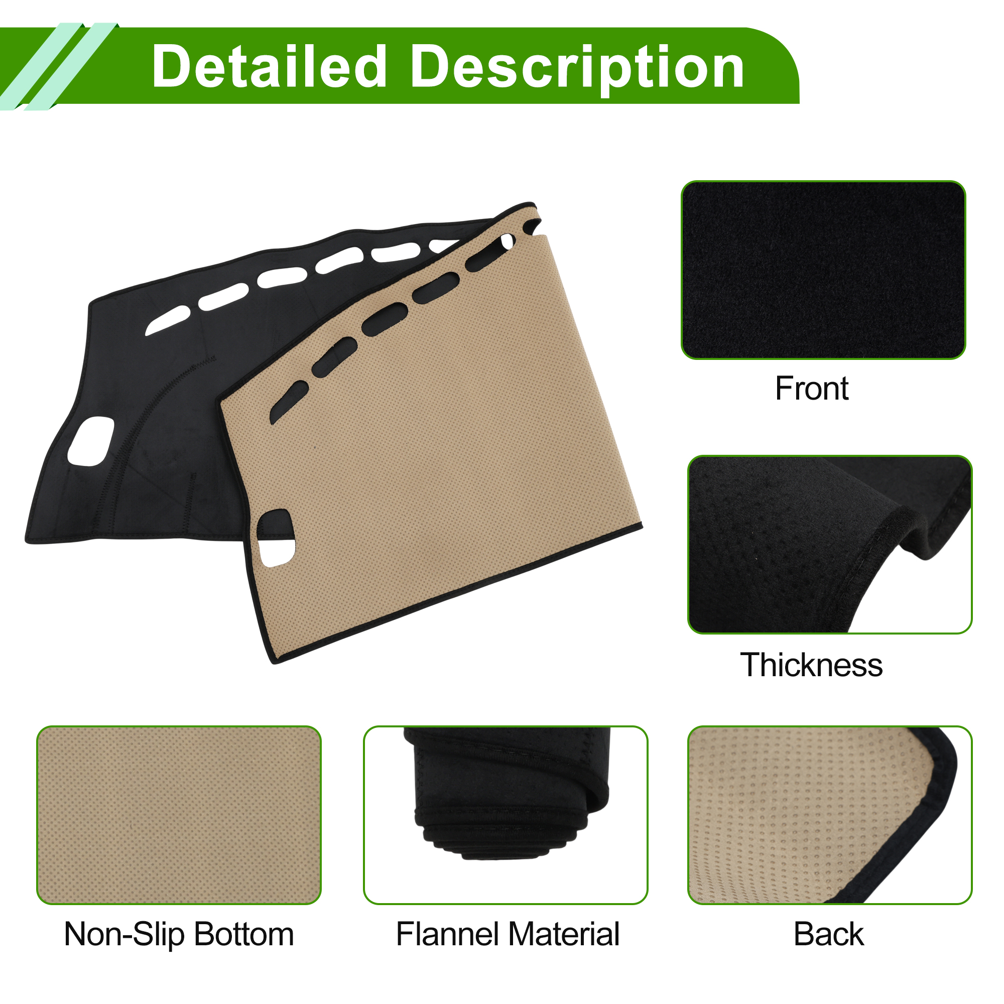 Unique Bargains Dashboard Cover for Jaguar XF 2008-2015 Dash Cover Mat Carpet Center Console Dash Cover Mat Car Interior Anti-Slip Flannel Black 1 Pc