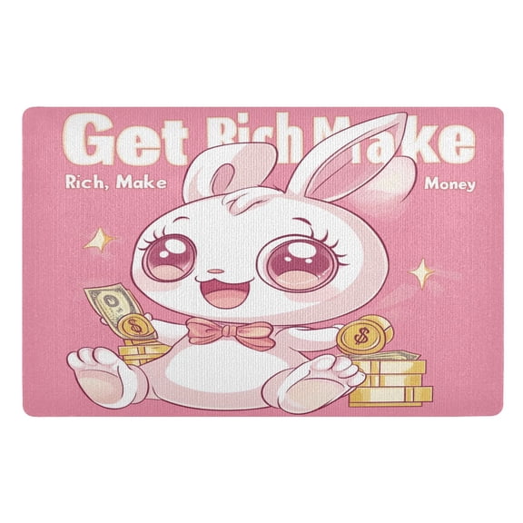 BZSMCE Floor Mats 32x20in Cute Dollar Rabbit Creativity Doormats