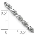 thumbnail image 4 of Solid 14K White Gold 3.2mm Diamond- cut Rope Chain - 7" Bracelet, 4 of 8