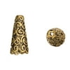 Swirls Embossed Antique Copper-Plated Beads Cone 8.7x8.5mm Fits 8-11mm Beads pack of 10pcs (3-Pack Value Bundle), SAVE $2