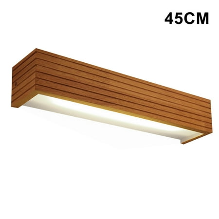 

Wooden LED Light Mirror Front Wall Lamp Vanity Light for Bathroom Bedroom Home White Light 45cm