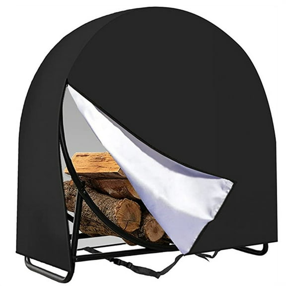 40 inch Firewood Log Hoop Rack Cover,Bexikou Heavy Duty 210D Oxford Outdoor Waterproof Firewood Log Hoop Cover,Round Log Rack Cover with Waterproof Zipper
