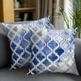 thumbnail image 2 of Decorative Throw Pillow Covers 16x16 Inch Set of 2 Blue Morocco Home Decor Pillow Cases for Couch, Abstract Graffiti Art Cushion Case for Living Room Bedroom Bed Car Chair, 2 of 9