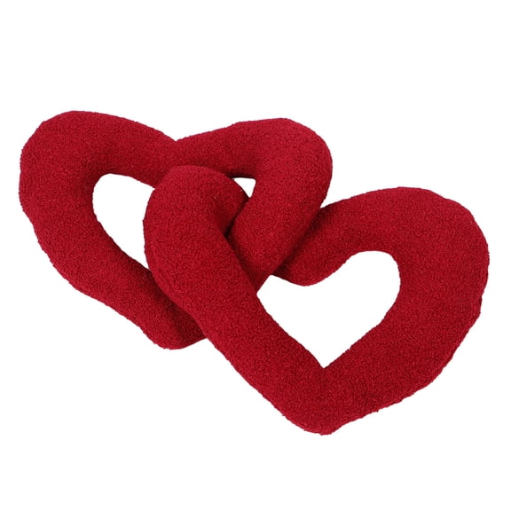 WESIEVYA Red Plush Heart Pillow Handmade Romantic Valentine Home Sofa Decorative Cushion