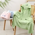 thumbnail image 4 of Cethrio Boys Flannel Bathrobes, Hooded Lightweight Soft Cute Sleepwear Robes Green Size 1-13T, 4 of 5