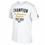 holly holm ufc reebok white "bantamweight champion" graphic print t-shirt for men