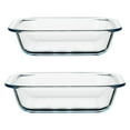 thumbnail image 1 of 2pcs Glass Baking Trays Pizza Baking Pans Baking Rice Pans Kitchen Bakeware, 1 of 9