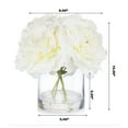 thumbnail image 4 of Enova Home Artificial Flowers Large 4 Heads Silk Peony Fake Flowers Arrangement in Cylinder Glass Vase with Faux Water for Home Office Wedding Decoration (Cream), 4 of 4