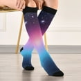 thumbnail image 5 of joogoo Blue Starry Gradient Socks Women Men Knee High Sock, 5 of 8