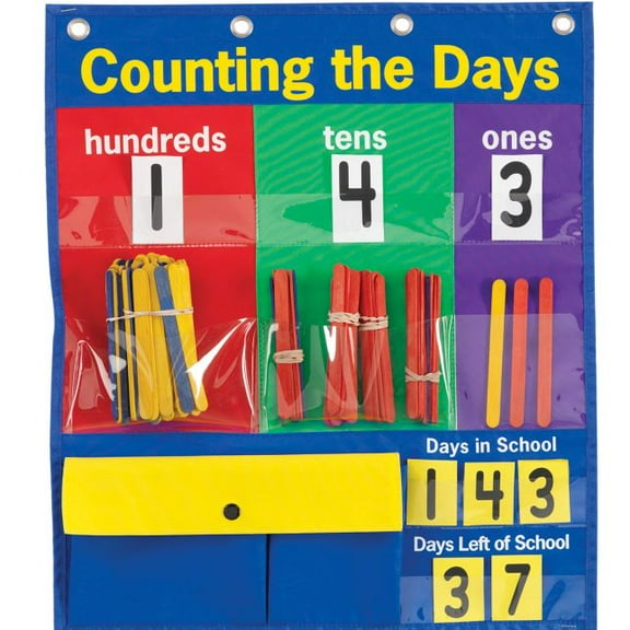 Really Good Stuff Counting The Days Pocket Chart - 1 pocket chart, 285 pieces