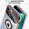 thumbnail image 4 of for Phone 13 Pro Max Case Magnetic Plating Case, 【Support for Magsafe】 Wide Lens Camera Protection Luxury Back Cover with Screen Protector Shockproof Electroplating Cover for Girls Women -Blue, 4 of 12