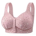 thumbnail image 2 of XUNKUSGA Wireless Front Closure Bra for Women Scalloped Lace Side Bust Support Plus Size Minimizer Bras with Wide Mesh Shoulder Straps for Large Bust & Seniors,Pink02,42/95C, 2 of 9
