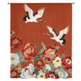 thumbnail image 2 of Country Flowers Sheer Curtains 72 Inches Long, Red Japanese Peony Floral White Bird Light Filering Curtains, Breathable Simi Curtain Privacy Drapes for Living Room Lightweight Window Treatment, 2 of 9