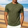 thumbnail image 4 of Men's Athletic Crew Neck T-Shirt - Lightweight Breathable Workout Tees for Gym Running, Training and Urban Sports Size 3XL Army Green, 4 of 5