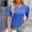 Blue, variant on Njoeus Womens Summer Tops Buttons Short Sleeve Basic Tee Shirts Casual Round Neck Shirts Loose Fitting Tunic Tops Ladies Work Dressy Blouses S-XXL