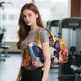 thumbnail image 4 of Fasiaou Short-Distance Quilted Travel Bag with Dog Embroidery, Multi-Functional Sports and Fitness Duffel, Large Capacity Lightweight Design,F, 4 of 6