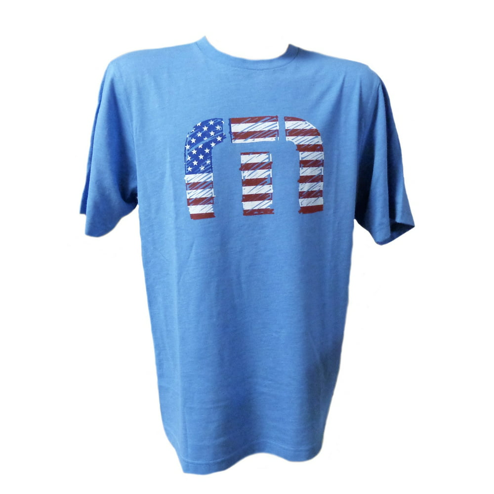 TravisMathew - NEW Travis Mathew Sparkler Heather Blue USA Flag T-Shirt ...