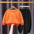 thumbnail image 2 of CHEEREAM Little Girls Boys Outfits 2 Piece Tracksuit Toddler Long Sleeve Sweatshirt Pants Fall Winter Clothing Set for 3-9 Years, 2 of 4