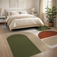 thumbnail image 3 of ODIKA 8'x10' Washable Area Rug Earthy Tones Geometric Abstract Artwork Modern Minimalist Shapes and Lines for Dining Room, Large Office, Lounge, Non-Slip Chair-Friendly Mat, 3 of 7