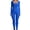 Blue, variant on Women's Ribbed Long Sleeve Yoga Jumpsuit, Square Neck One Piece Workout Bodysuit for Fitness and Activewear