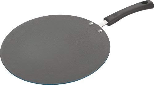 28cm Classic Non Stick Iron Tava Griddle Dosa Pan Concave Wired Handle Black 