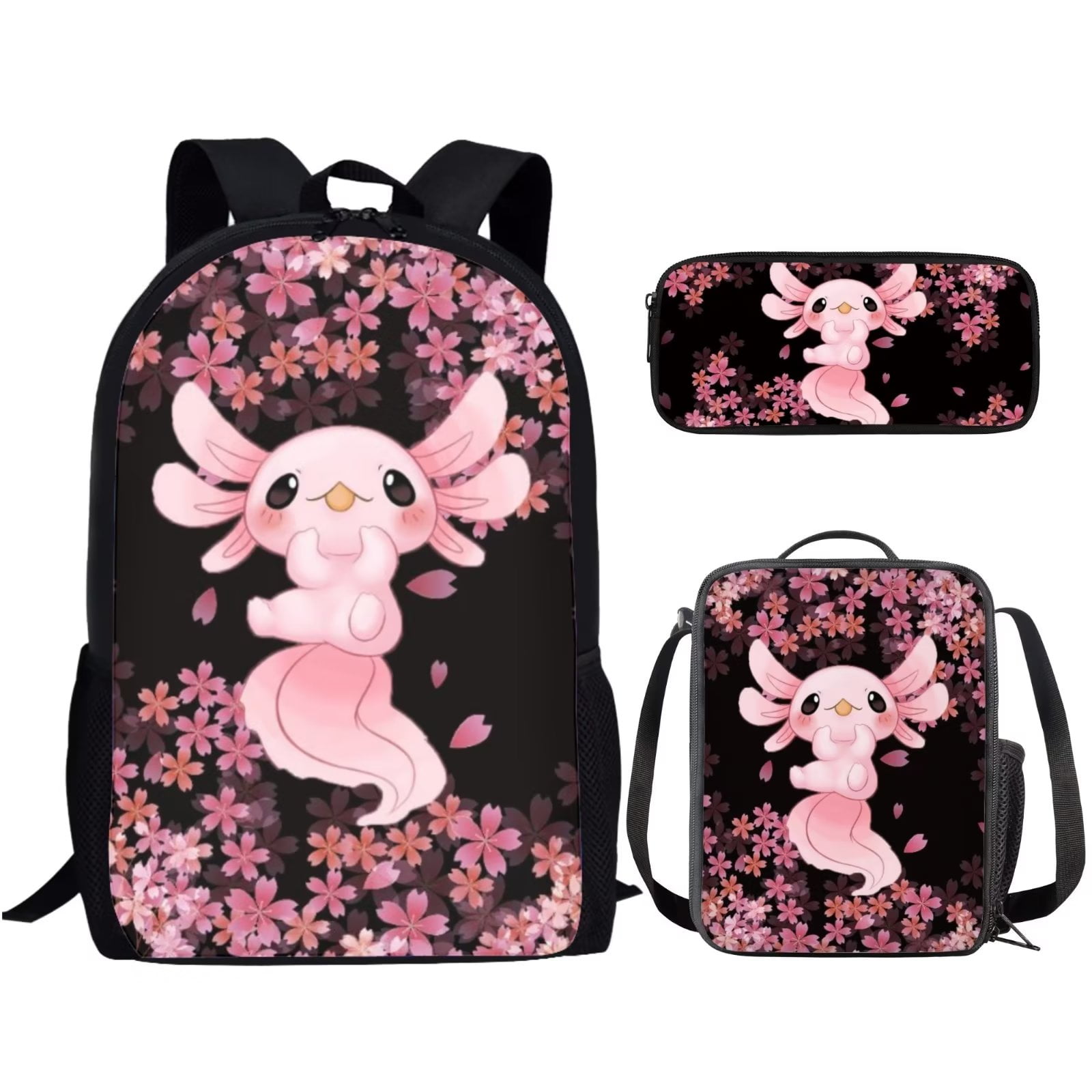 3pcs Aphmau Backpack 3D Printed Graffiti Backpack Set School Bag Shoulder Bag Pencil Bag Pink