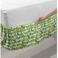 thumbnail image 2 of Nature Bed Skirt, Blooming Lemon Tree on Striped Paintbrush Background Evergreen Art, Elastic Bedskirt Dust Ruffle Wrap Around for Bedding Decor, 4 Sizes, Fern Green Seafoam, by Ambesonne, 2 of 2