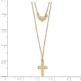 thumbnail image 5 of Primal Gold 14 Karat Yellow Gold 2-Strand Diamond-cut Cross and Heart with 2-inch Extension Necklace, 5 of 5
