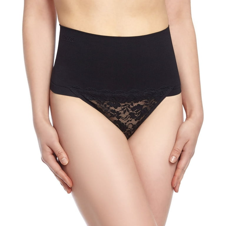 SlimMe Sexy High-Waist Shaping Thong Black Small 