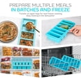thumbnail image 2 of Silicone Freezer Tray With Lid-Soup Freezer Container molds-Large Ice Cube Tray Set Makes 1-Cup & 1/2-Cup portions cubes Perfect for preparing meals in different portion sizes Oven & Dishwasher -Safe, 2 of 2