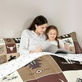 thumbnail image 4 of Homewish Rustic Cowgirl Cowboy Bedding Comforter Set 7pcs for Kids, Tribal Hippie Aztec Queen Bedding Sets, Vintage Brown Patchwork Reversible Queen Sheet Sets, Super Cozy Room Decor, 4 of 7